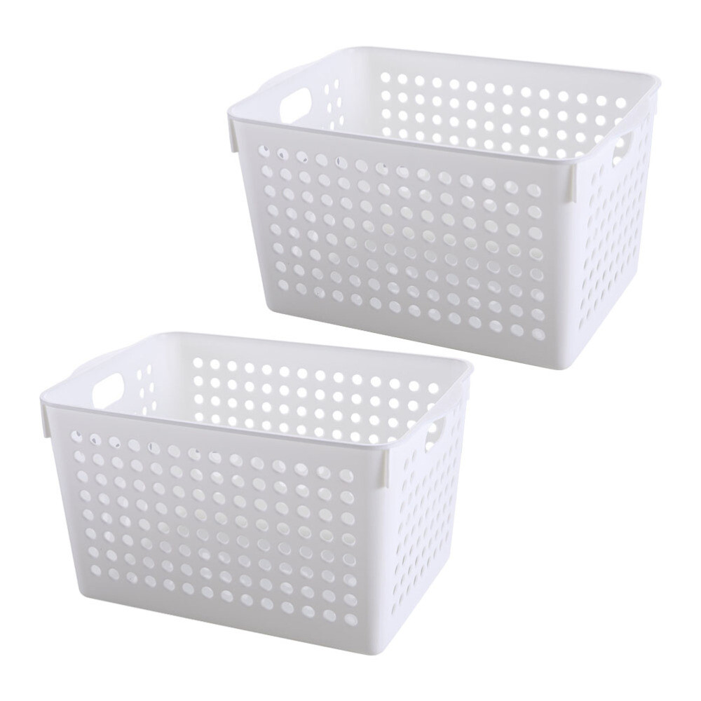 2 Pcs Sundry Basket Wicker Cube Storage Bins Boxes with Lids Office