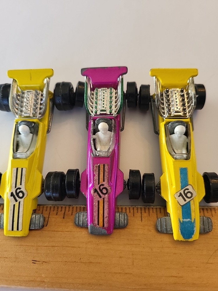 Lot Set of 3 VTG Matchbox 16 FORMULA 1 Race Car Yellow 