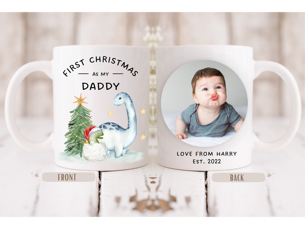 Daddy First Christmas Mug Photo Cup Daddy 1st Christmas Present 2022 New Dad