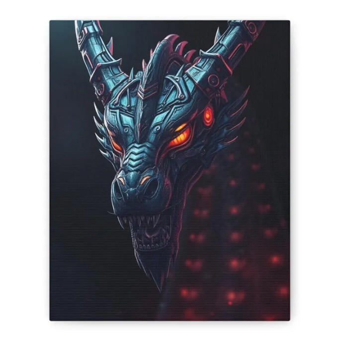 Cyber Dragon Fantasy Wall Art for Home Decor