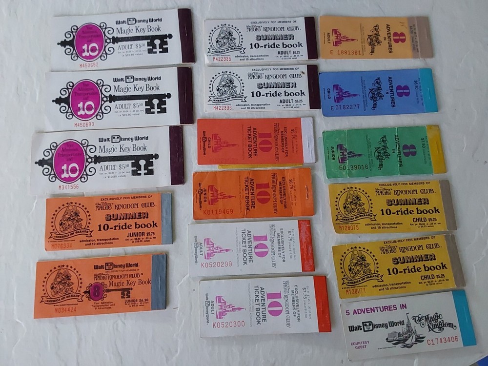 Vintage 1970s Walt Disney World Magic Kingdom Adventure Coupon Tickets 17 Booklets  -image