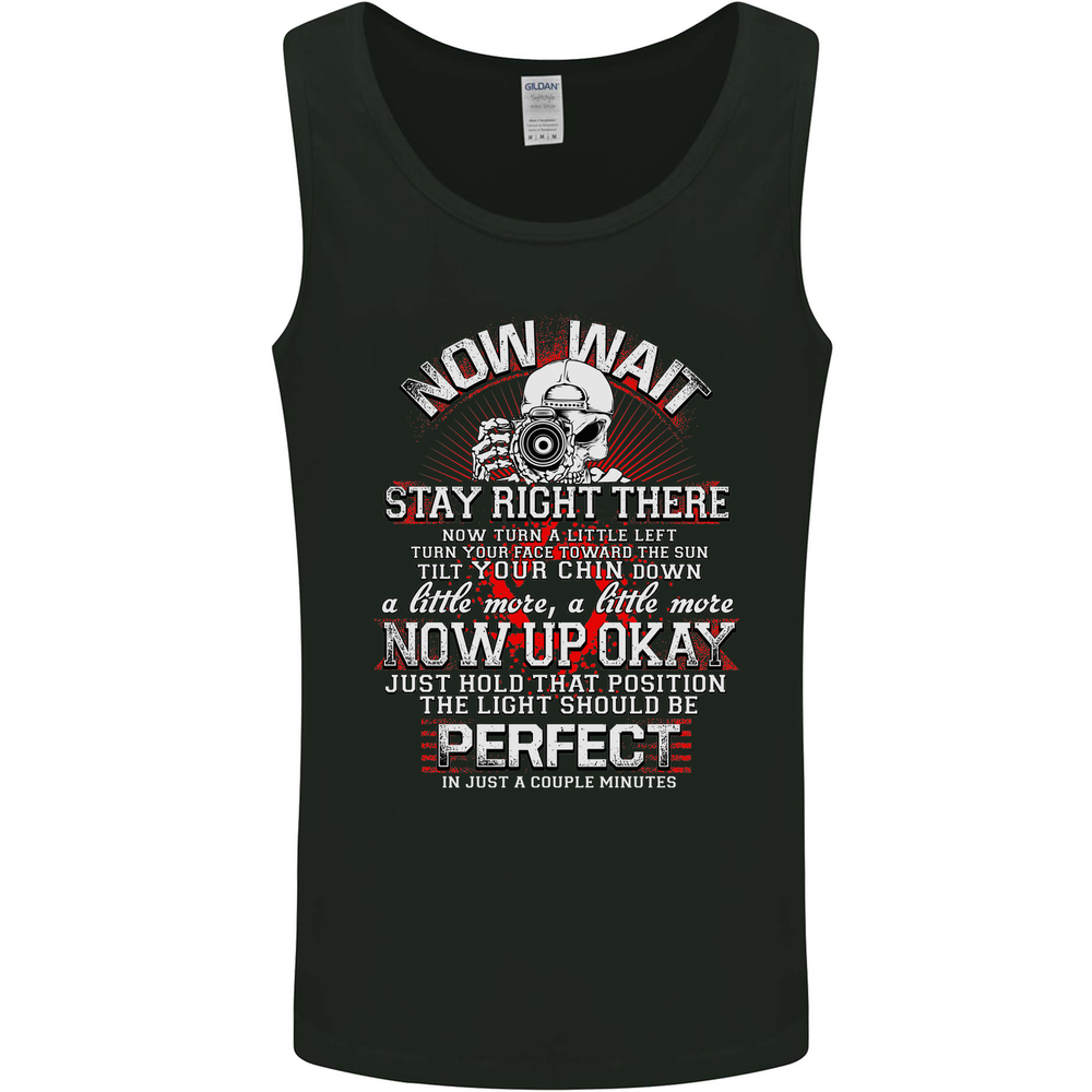 Photography Now Wait Photographer Funny Mens Vest Tank Top