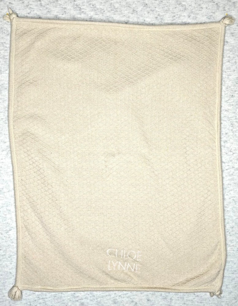 Pottery Barn Kids Baby Blanket Oat Luxe Cable-Knit Sherpa 30x40 Personalized