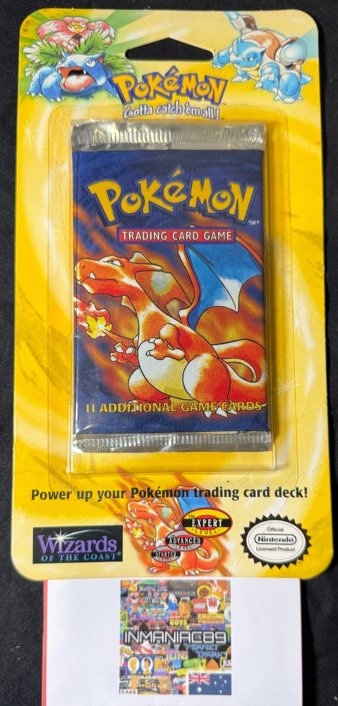 Pokémon TCG Base Set Unlimited Booster Blister Charizard Art WOTC Vintage Sealed