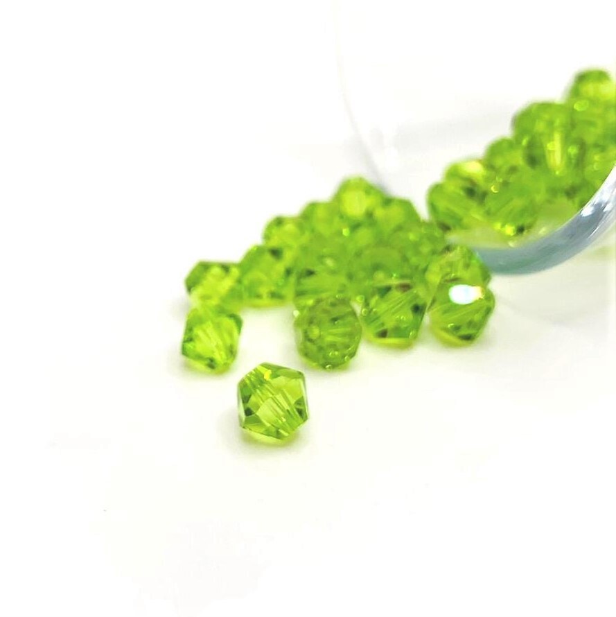4, 20 or 50 BULK pcs 6mm Bicone Bead Green August Birthstone -US Seller- LG948
