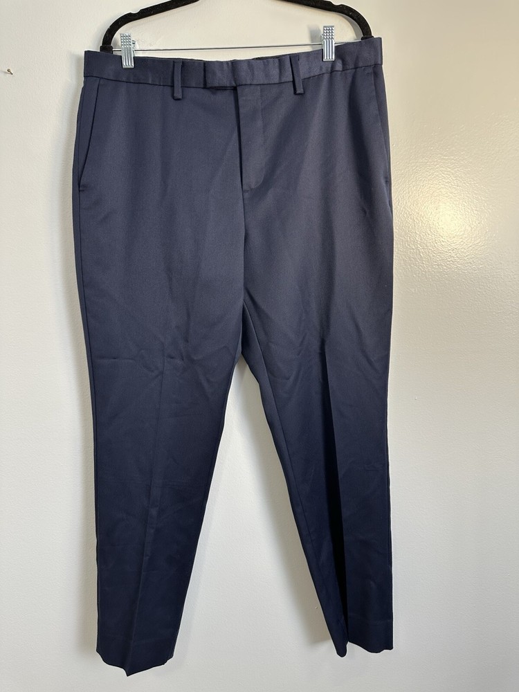 Banana Republic Mens 34x30  Non-Iron Tailored Slim Fit Dress Pants Career Blue