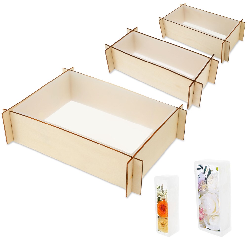 5 Piezas Moldes de Resina de Silicona Rectángulo Moldes de Resina Epoxi con Soporte Suave EE. UU.