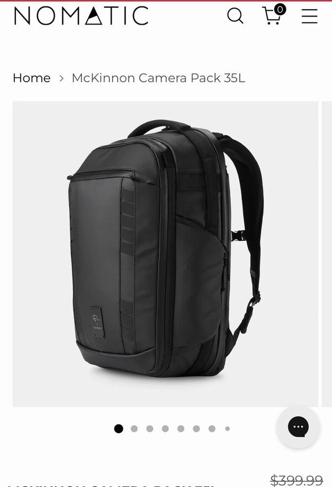 Nomatic McKinnon 35L Camera Backpack by Peter McKinnon - Black Preowned