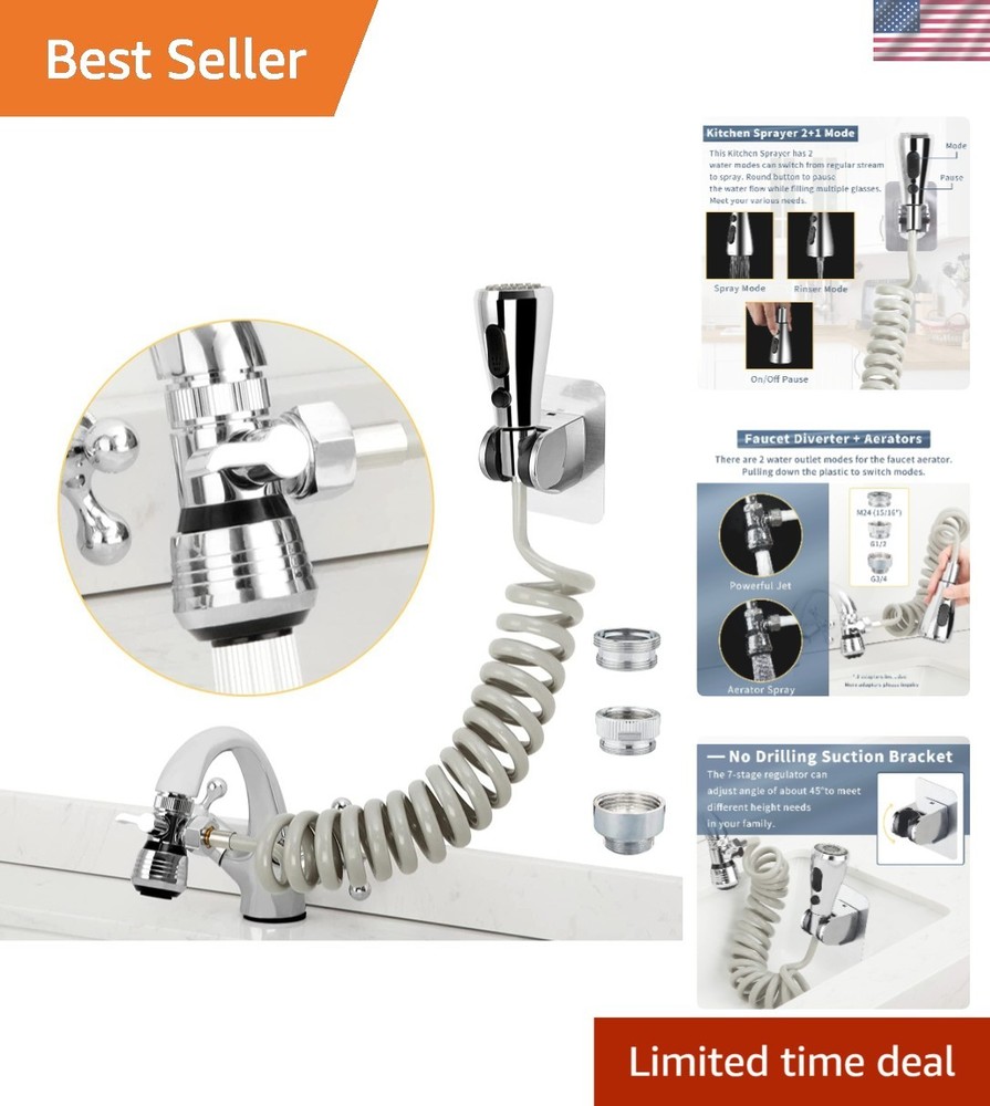 Kitchen Faucet Attachment Set with On/Off Control for Versatile Use