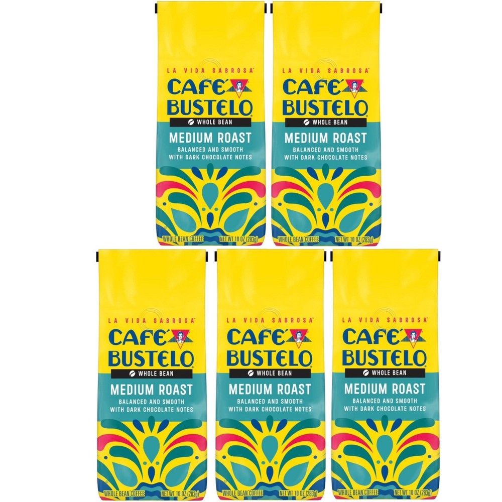 Cafe Bustelo Medium Roast Whole Bean Coffee 5-Pack