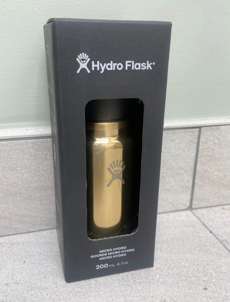 Hydro Flask Micro Mini Bottle 6.7 oz Gold Travel Size Limited Edition Thermos