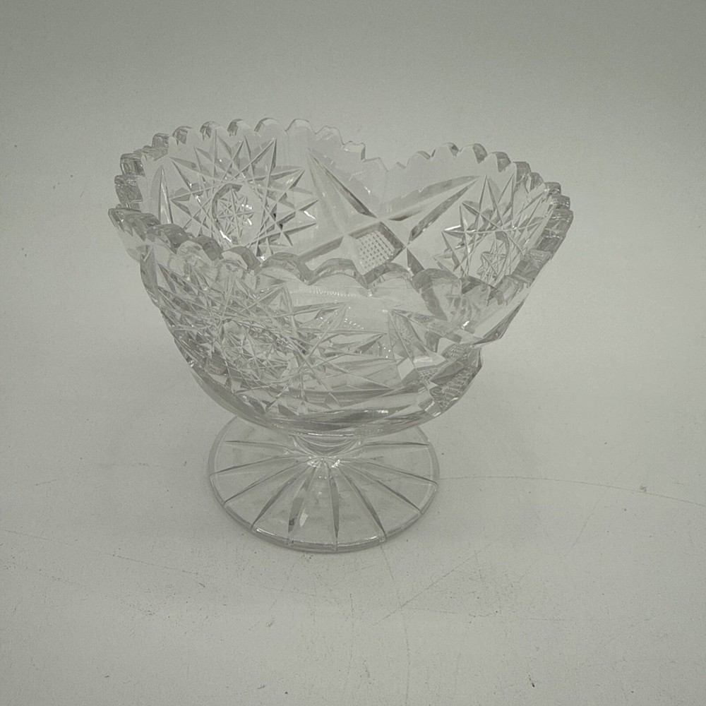 Lead Crystal Star of David Candy Dish with Sawtooth Edge  