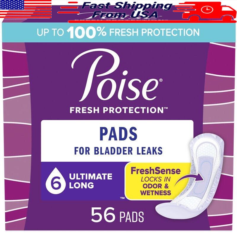 Ultra Absorbent Postpartum Incontinence Pads 56 Count with Odor Control