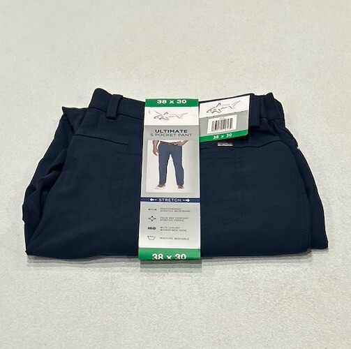 Greg Norman Men's Luxury Microfiber Ultimate 5-Pocket Pants, Blue, Size 38X30
