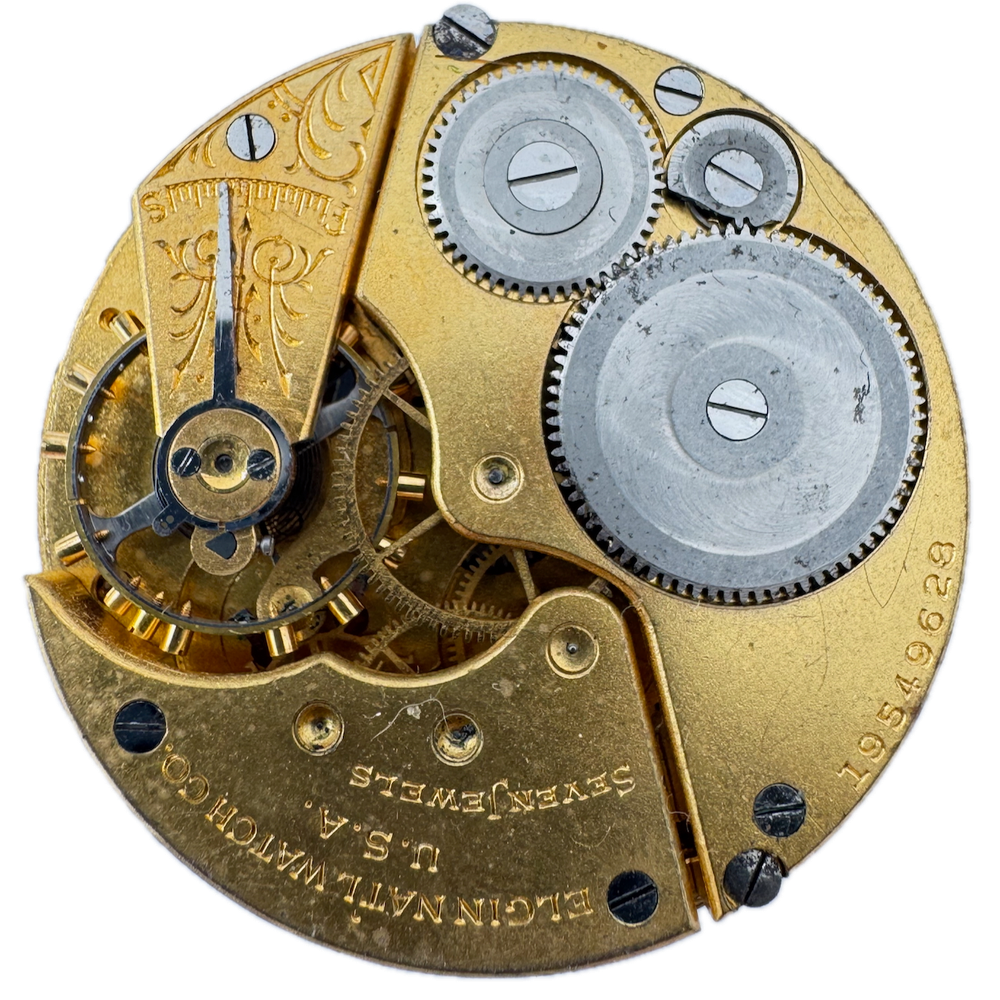 Antique 1917 Elgin 7 Jewel 16s Mechanical Pocket Watch Movement 293 USA
