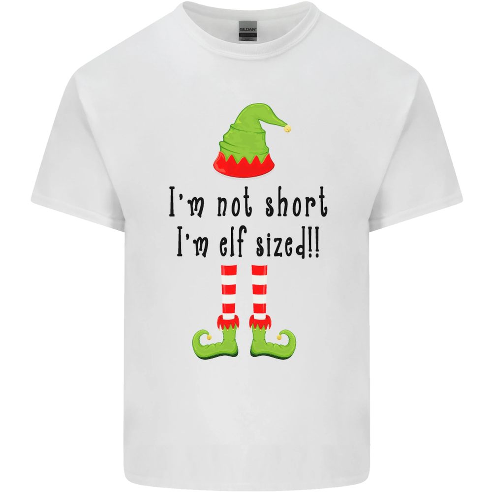 Im Not Short Im Elf Sized Funny Christmas Mens Cotton T-Shirt Tee Top