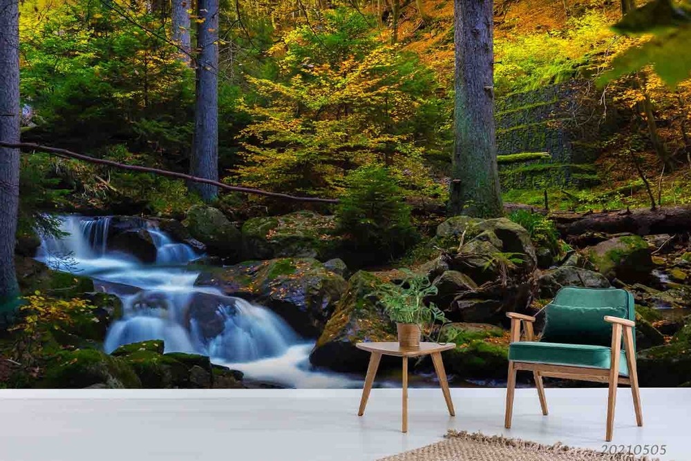 3D Forest River Landscape Wall Murals Wallpaper Murals Wall Sticker 5