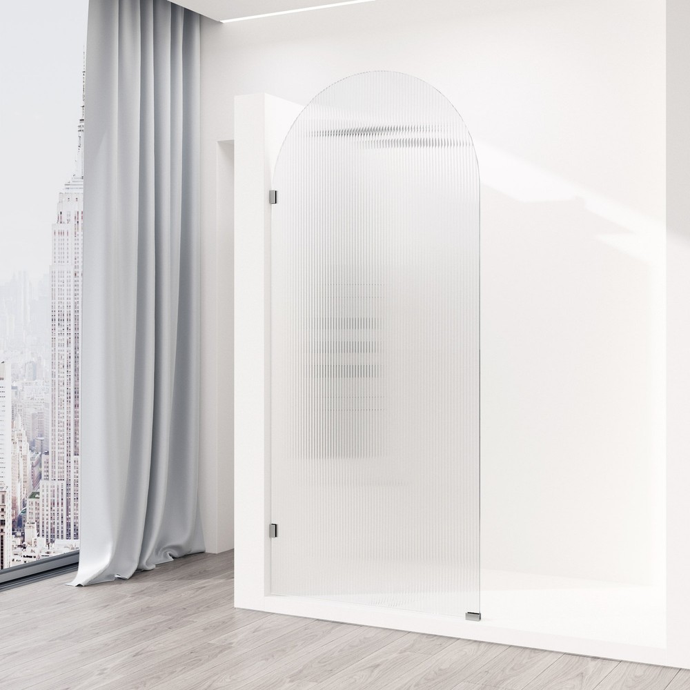 Vigo Arden 78H x 34W Frameless Hinged Shower Door in Stainless Steel