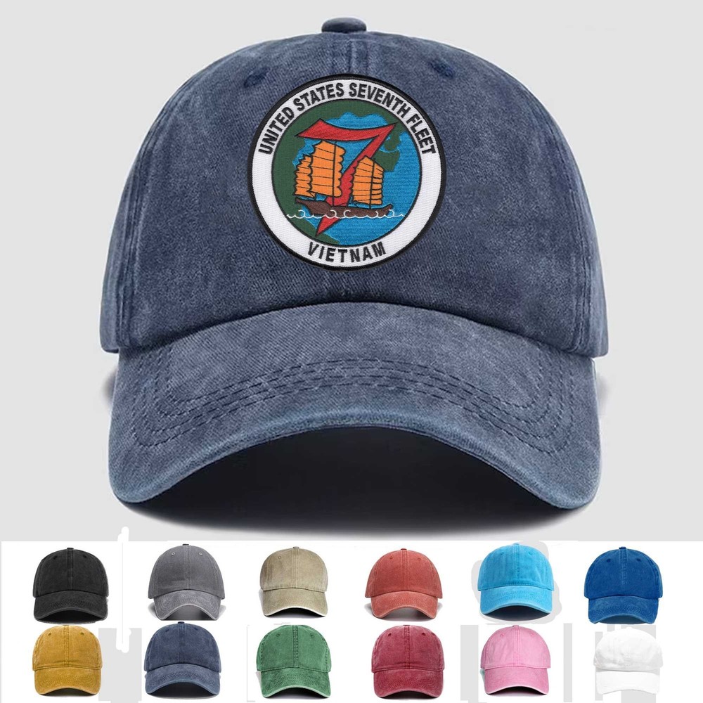 Custom Embroidered Hat Seventh Fleet Vietnam, Veteran Cap, Trucker Hat,Gift Idea