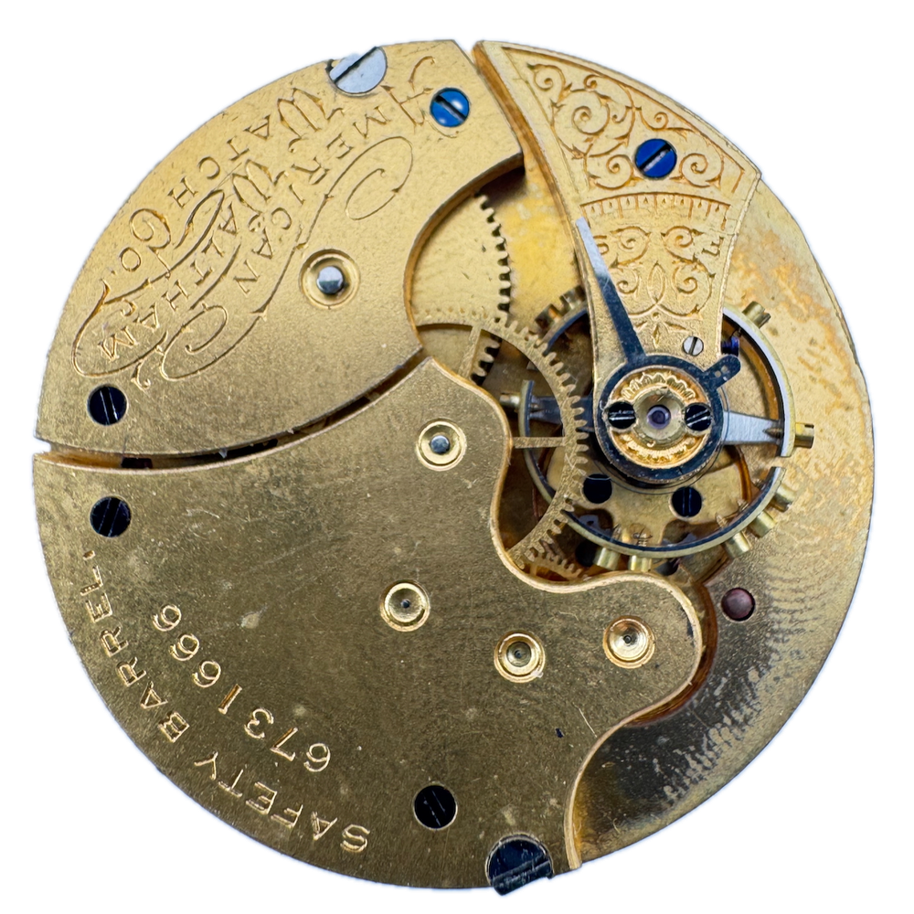 Antique 1895 Waltham 7 Jewel Mechanical Hunter Pocket Watch Movement J USA 6s