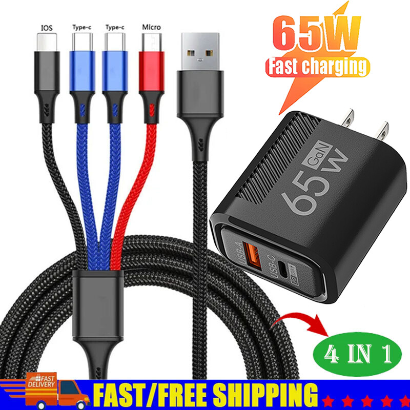 4 in 1 Fast USB Charging Cable Universal Multi Function Cell Phone Charger Cord
