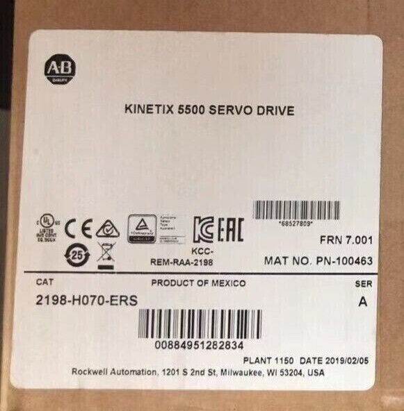 New Sealed Allen-Bradley 2198-H070-ERS AB 2198H070ERS Kinetix 5500 Servo Drive