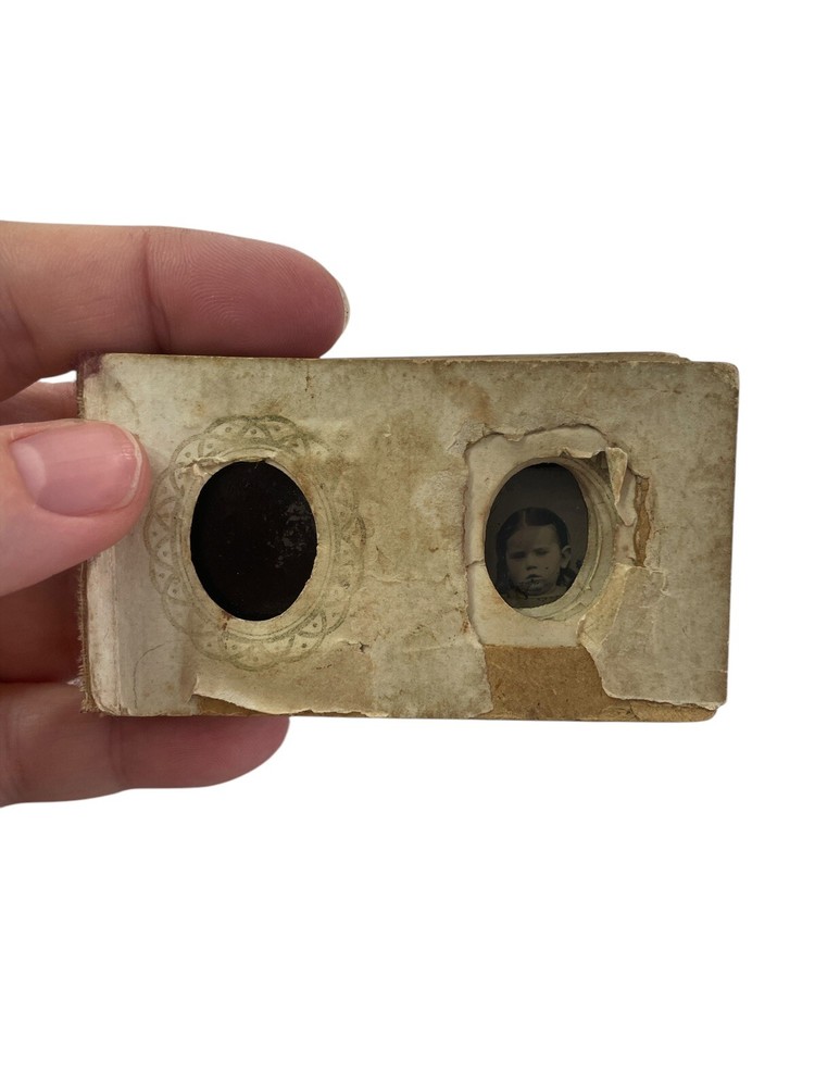 Miniature Victorian Album 10 Tintype Family Photos Antique 3