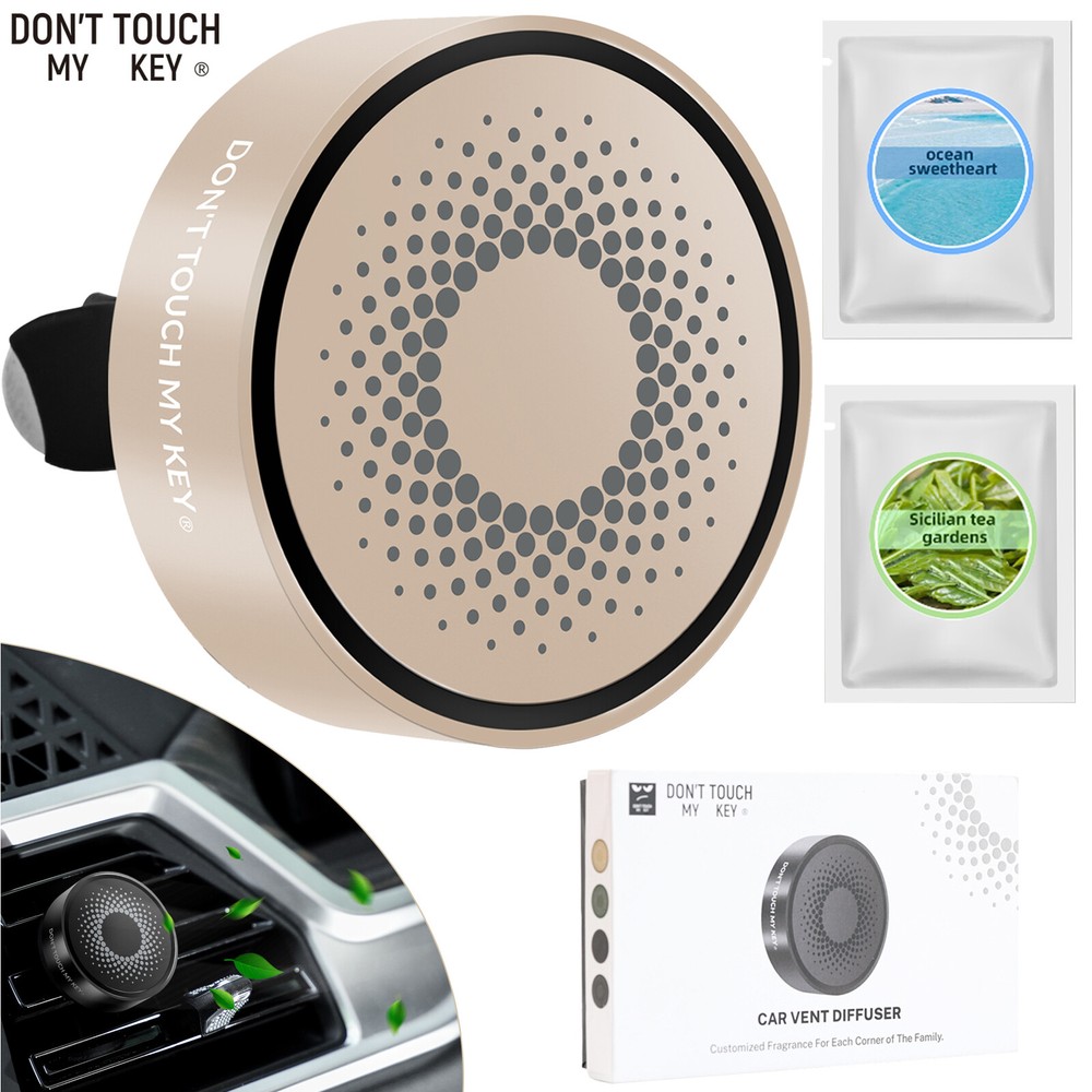 Gold Car Air Vent Clip Freshener with Aromatherapy Essential Oil Diffuser