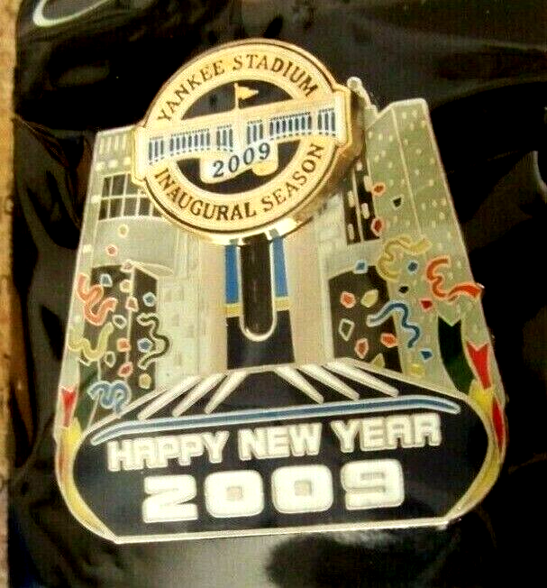 Happy New Years 2009 Yankee Stadium Inaugural logo slide pin NY New York Yankees-image