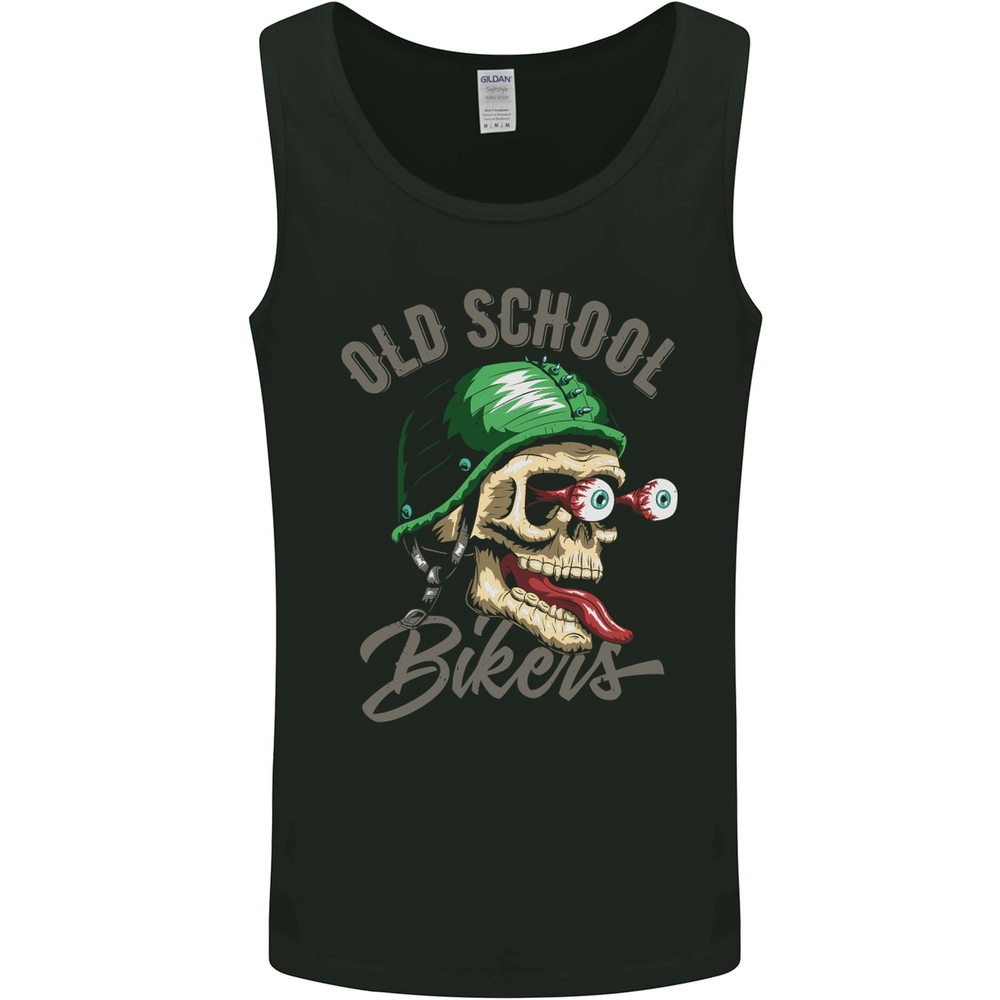 Old School Biker Motorcycle Motorbike Funny Mens Vest Tank Top