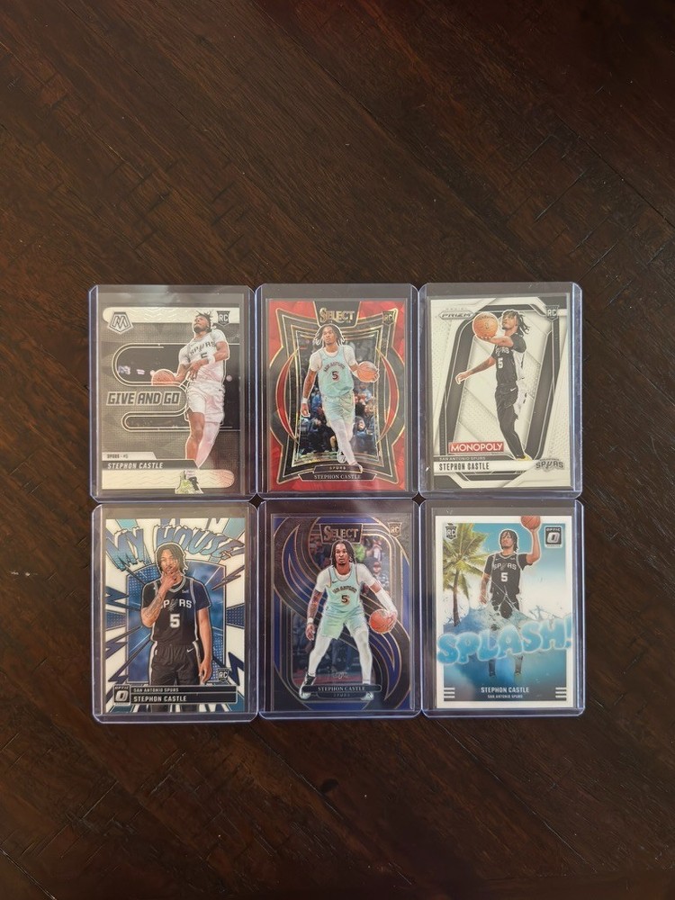 Stephon Castle RC 6 Card Lot - Inserts and  Parallels Select/Prizm/Mosaic Spurs