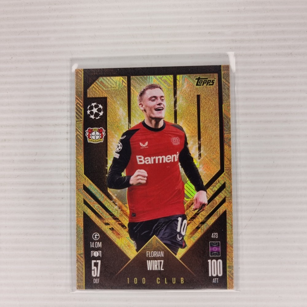 2024-25 Topps Match Attax, Florian Wirtz #473, 100 Club Foil, Leverkusen
