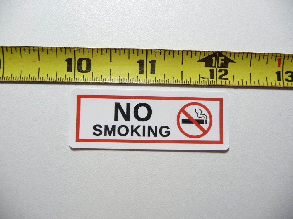 NO SMOKING RECTANGLE STICKER DECAL BUSINESS COMPANY POLICY BUILDING DOOR