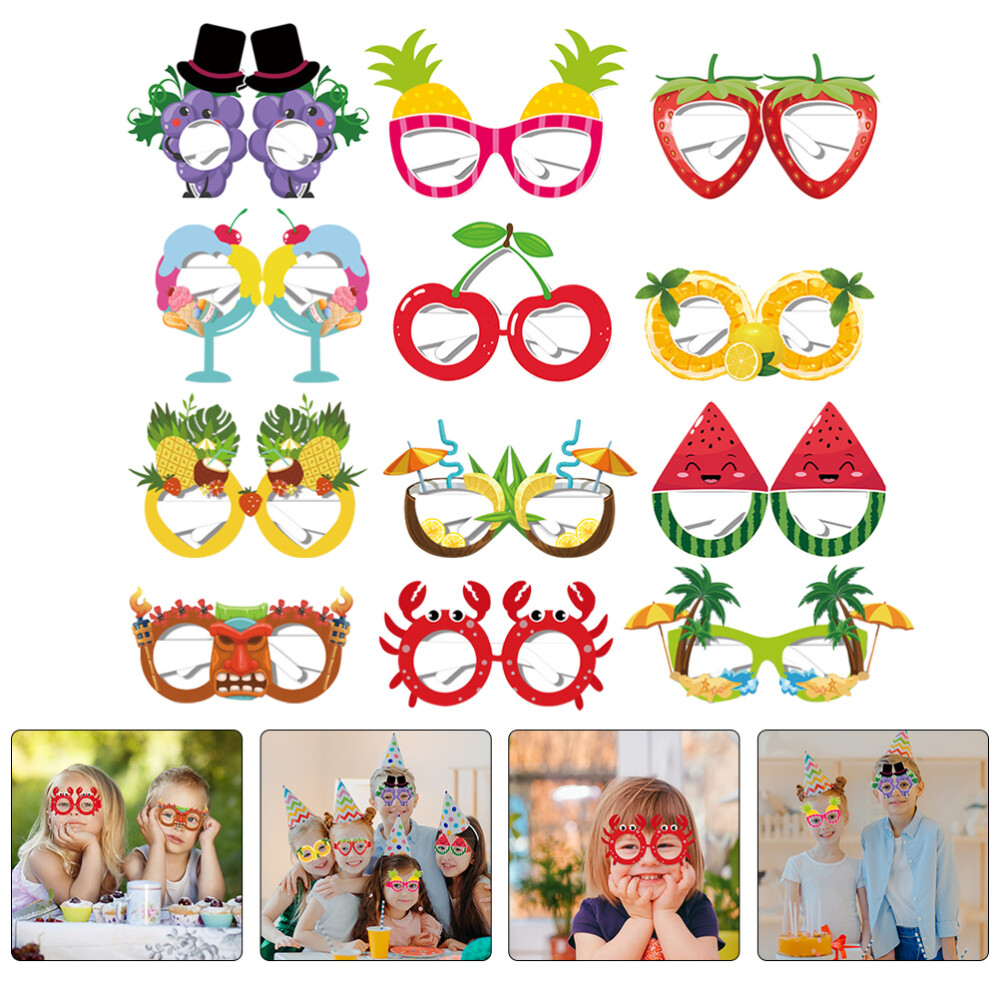 12 Pcs Summer Beach Fruit Glasses for Parties and Banquets  
