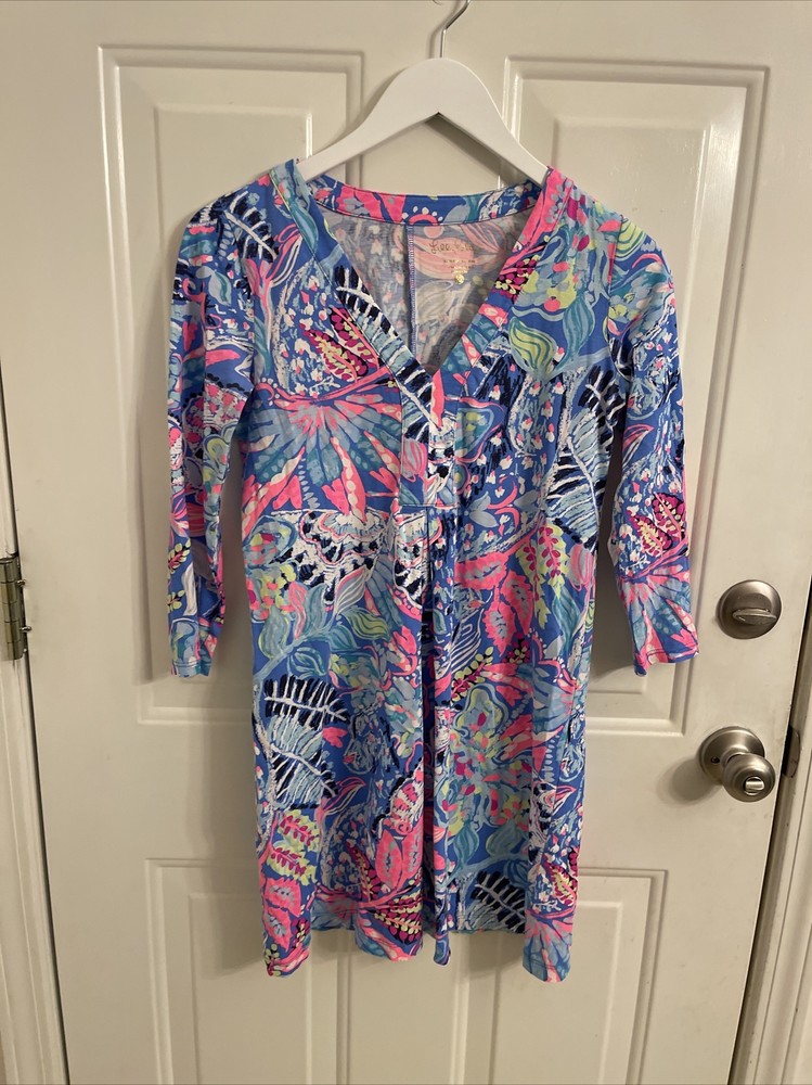 Lilly Pulitzer XXS Amina Dress in Multicolor Fantasy Garden Print