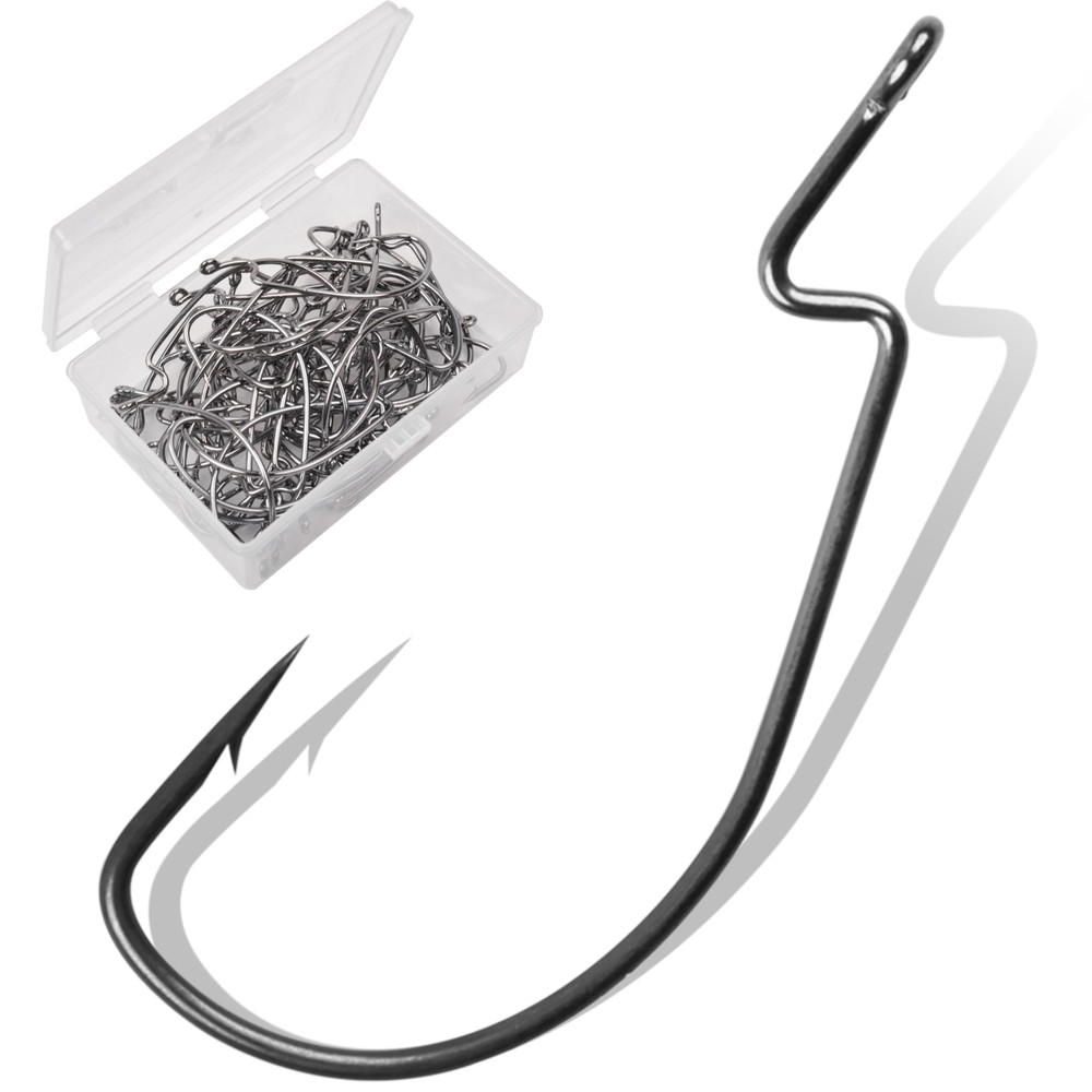 3X Strong EWG Bass Worm Hooks for Texas Rig Fishing