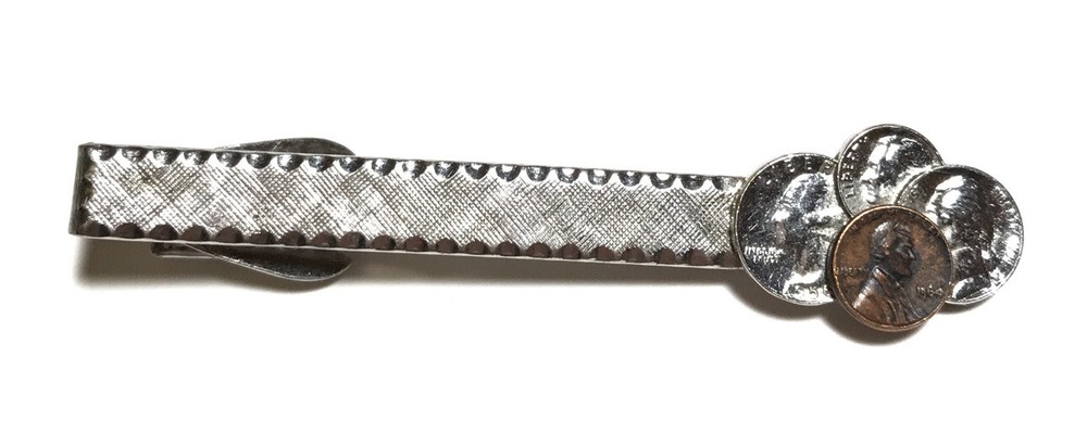 Vintage USA Coin Tie Clip with Quarter Nickel Dime Penny