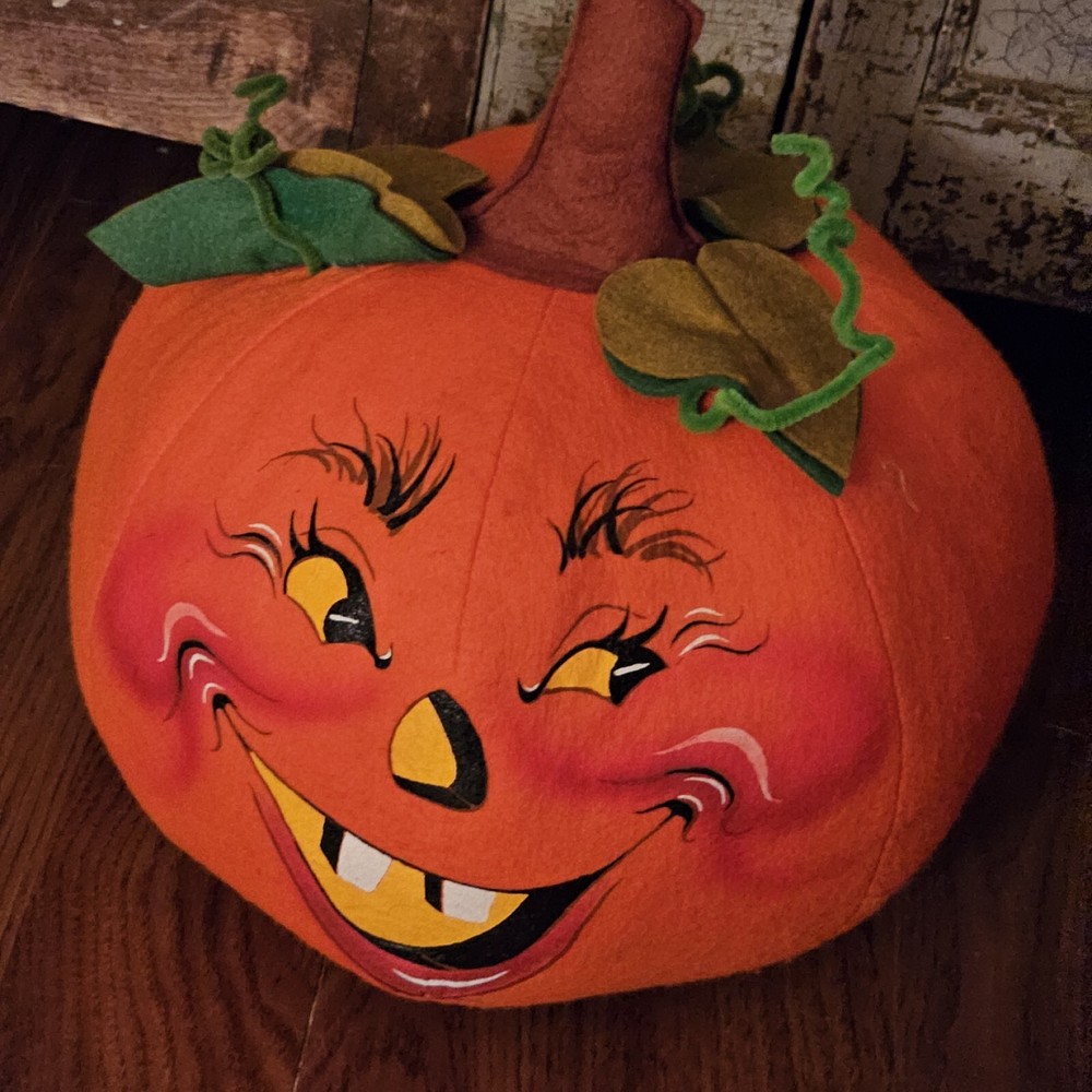Annalee Pumpkin Jack-o’-lantern Vintage 1991 Halloween Kitschy Anthropomorphic