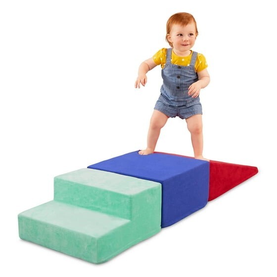 Battat Squishy Stack Climbers - 3 Foam Shapes for Stacking and Active Play, 1+