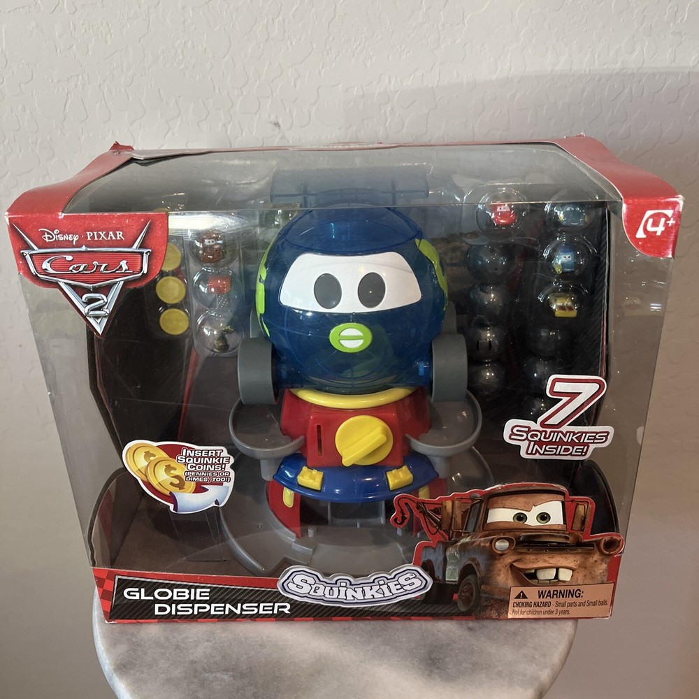 Disney Pixar Cars 2 Globie Dispenser, Squinkies Rare New