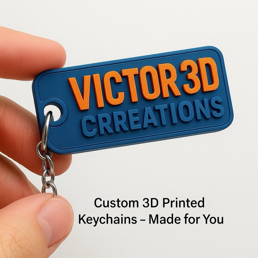 Custom 3D Printed Name Keychain – Personalized Key Ring Gift
