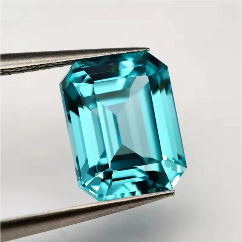 Natural Neon Blue Paraiba Tourmaline 10 Ct+ Emerald Cut Loose Gemstone Certified