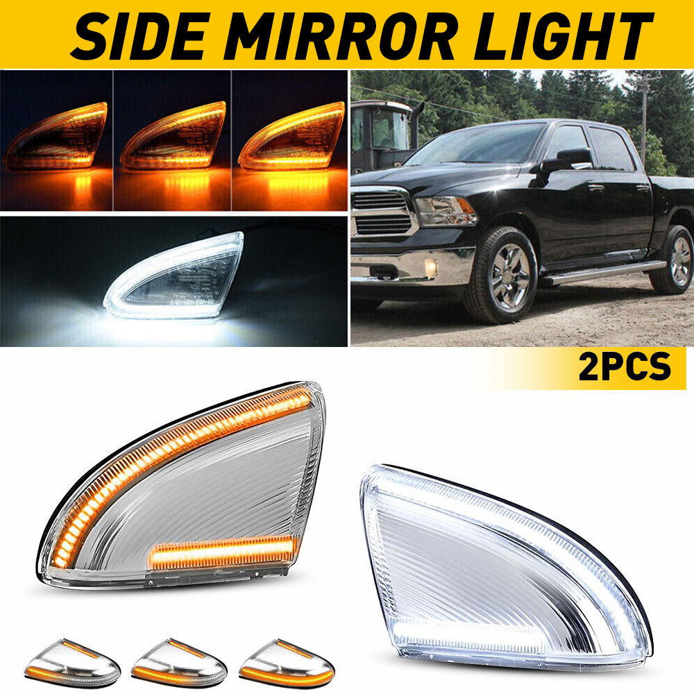 LED Sequential Mirror Turn Puddle Signal Light For Dodge Ram 2009-2018 1500 2500