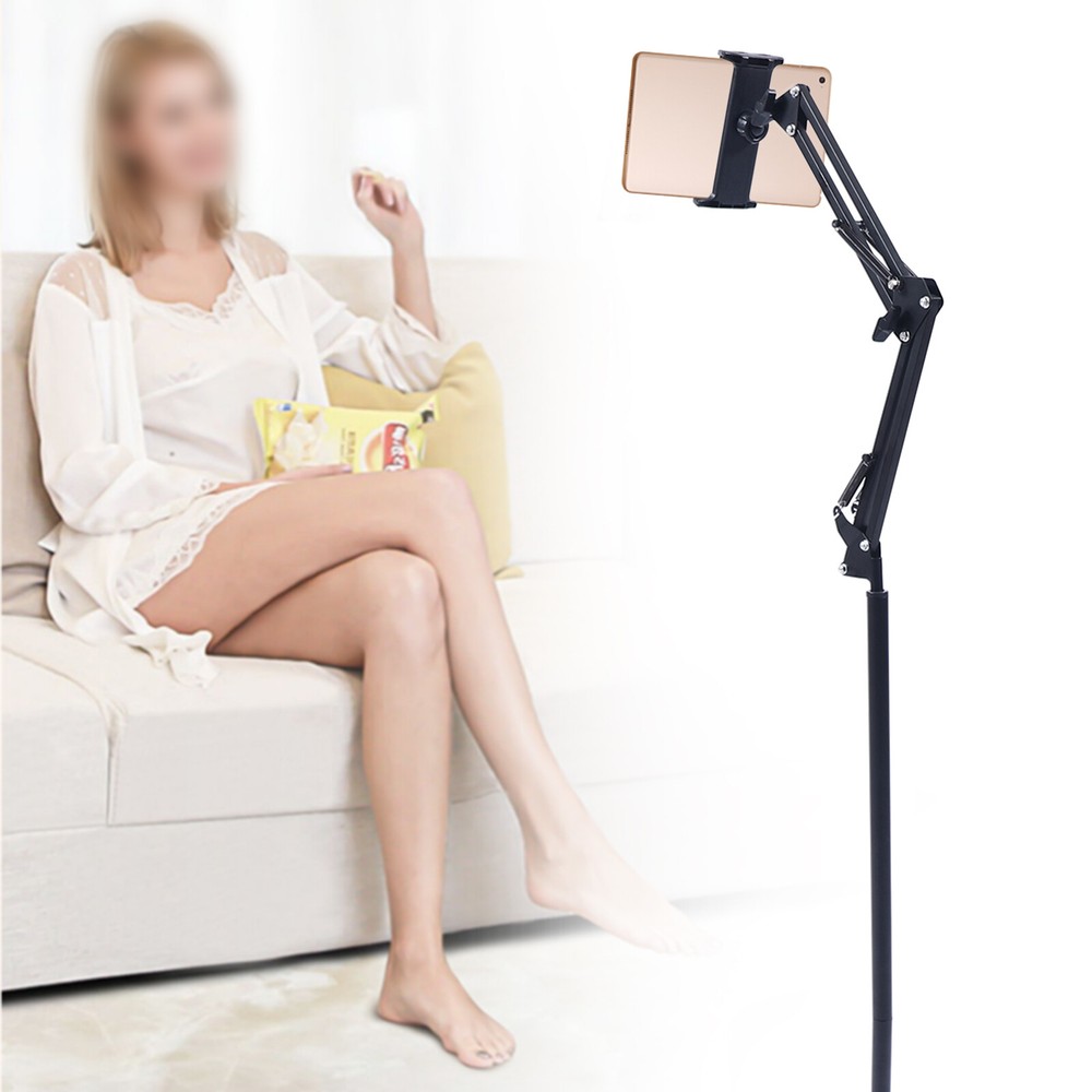 360 Adjustable iPad Tablet Holder Floor Stand Universal Clamp for 4-17cm Phone