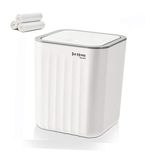 0.6 Gal Mini Desktop Trash Can with Lid, Small Square Countertop Garbage Bin,