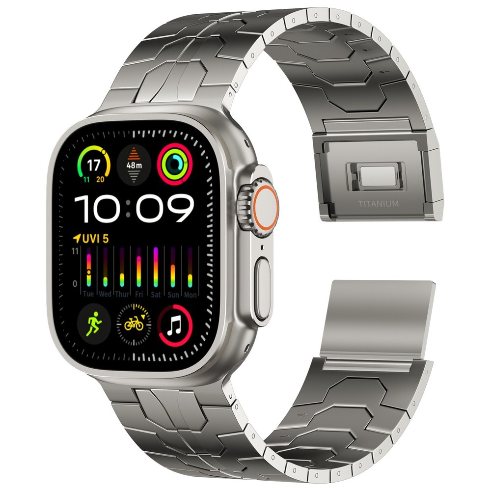 24mm Wide Full Titanium Watch Band with Magnetic Clasp for Apple Watch Titanium