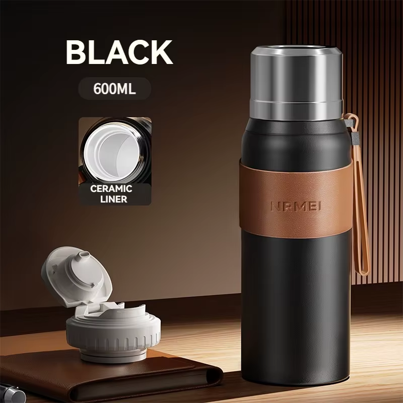 600ML Water Bottle Stainles Steel Vacuum Gift Cup Office Coffee Thermal Tumbler