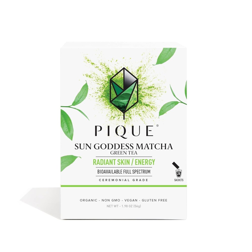 Pique Organic Sun Goddess Matcha - Ceremonial Grade 28 Count (Pack of 1)
