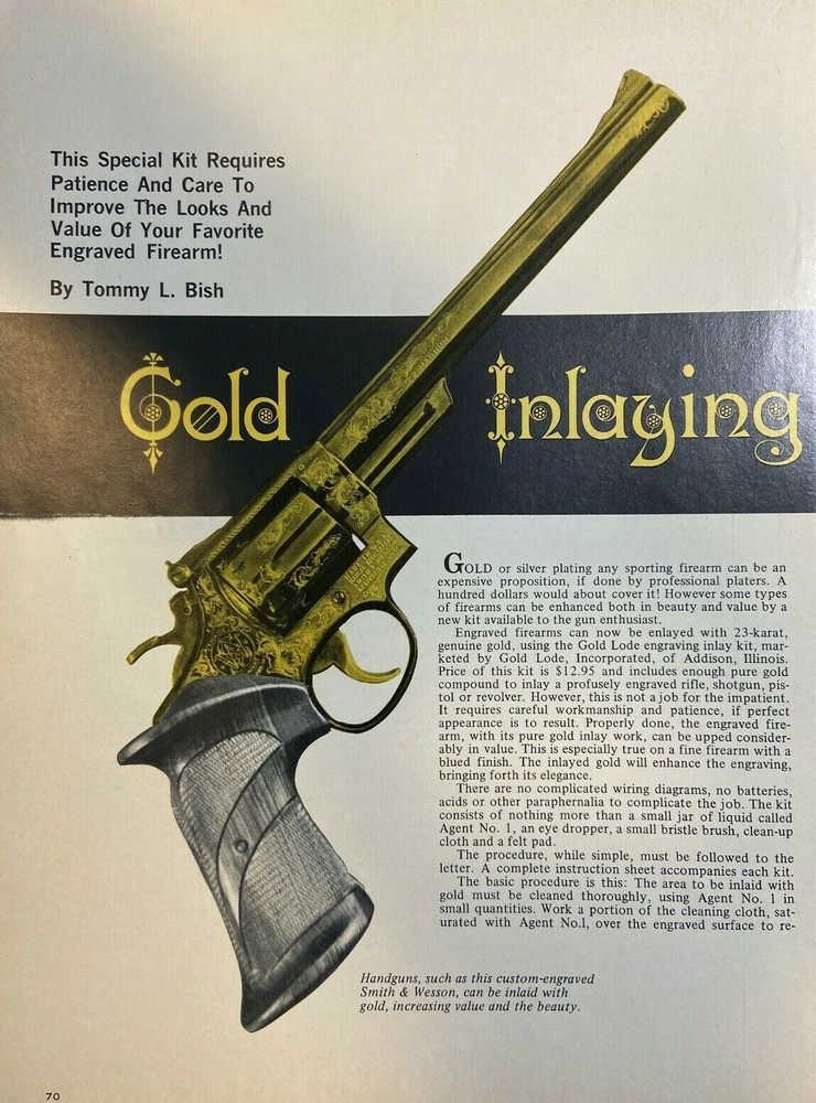 1969 How to Gold Inlay Your Engraved Firearms Guns illustrated