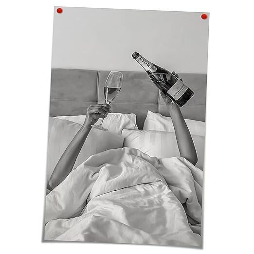 BNGFDV Preppy Canvas Wall Art Black and White 16 x 24 in Unframed Feminist